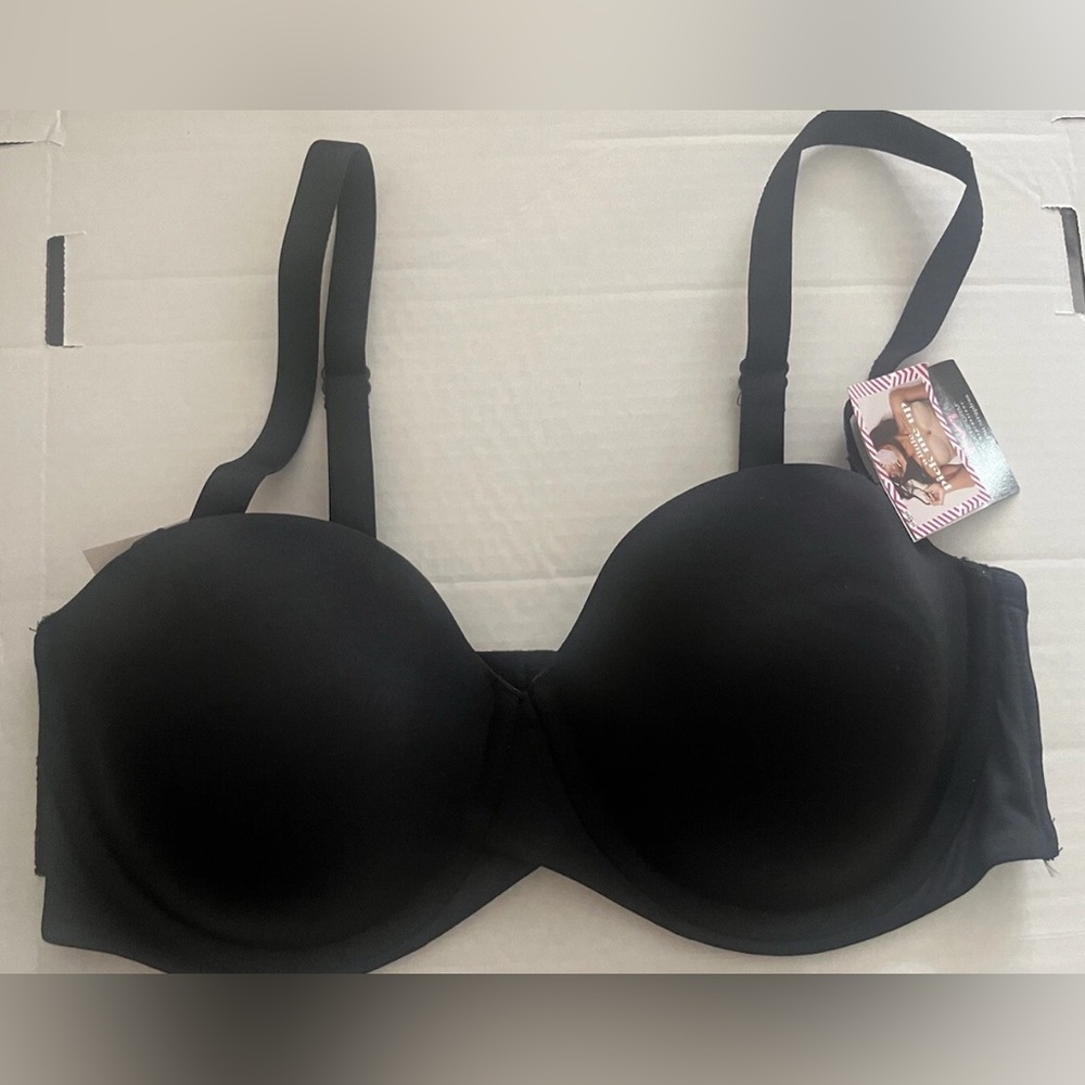 Maidenform Womens Strapless Bra 40C Black Stay Put Convertible No Slip Support